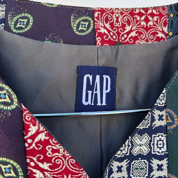 Vintage Gap Cropped 90s Y2K Patchwork Vest Quilt Cottagecore Bandana Small - Picture 4 of 8